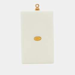 Pre Owned Chanel Monochrome Leaf Enamel Rectangle Pendant 