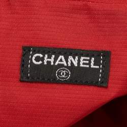 Chanel Black/White Quilted Print Nylon Travel Ligne Cosmetic Pouch