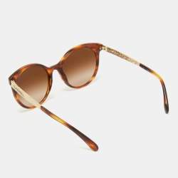 Pre Owned Chanel Brown 5440 Logo Metal Round Sunglasses