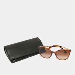 Pre Owned Chanel Brown 5440 Logo Metal Round Sunglasses
