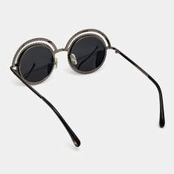 Chanel Black 9521-H Pearl Round Polarized Sunglasses
