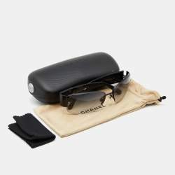 Chanel Black/Grey Gradient 4117-B Crystal CC Rectangle Sunglasses