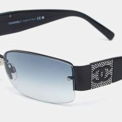 Chanel Black/Grey Gradient 4117-B Crystal CC Rectangle Sunglasses