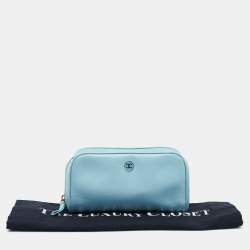 Pre Owned Chanel Light Blue Leather CC Cosmetic Pouch