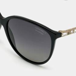 Pre Owned Chanel Black 5306-B Bijou Crystals Polarized Sunglasses