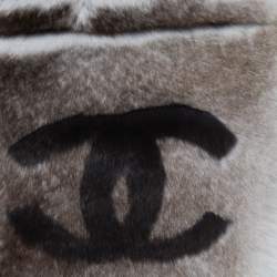 Chanel Brown Orylag Fur & Cashmere CC Stole
