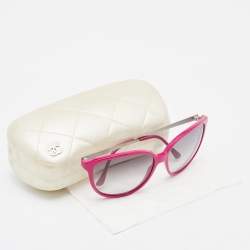 Pre Owned Chanel Pink/Grey Gradient 38008 Butterfly Sunglasses
