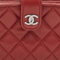 Chanel Red Quilted Leather CC Phone Holder Pouch