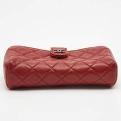 Chanel Red Quilted Leather CC Phone Holder Pouch