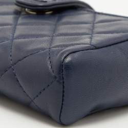 Chanel Blue Quilted Leather CC Phone Pouch