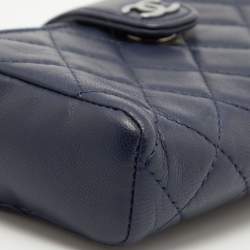 Chanel Blue Quilted Leather CC Phone Pouch
