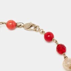 Pre Owned Chanel Multicolour Beads CC Double Stranded Long necklace