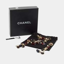 Chanel Multicolour Glass Beads & Faux Pearl Byzantine Long Necklace and Earrings Set