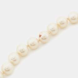 Pre Owned Chanel Gold Tone Faux Pearl CC Waist Belt