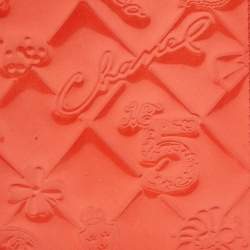 Pre Owned Chanel Orange Embossed Quilted Patent Leather CC Agenda Notebook