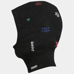 Pre Owned Chanel Black Cashmere Street Style Balaclava Hat Size M
