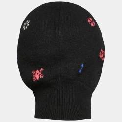 Pre Owned Chanel Black Cashmere Street Style Balaclava Hat Size M
