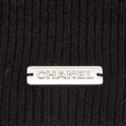 Pre Owned Chanel Black Cashmere Street Style Balaclava Hat Size M