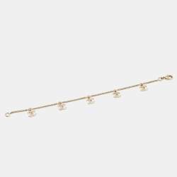 Chanel CC Gold Tone Charm Bracelet