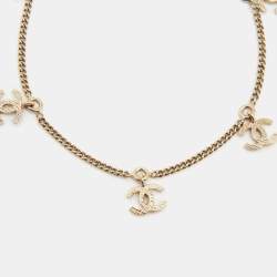 Chanel CC Gold Tone Charm Bracelet