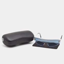 Chanel Blue CC Crystals Embellished Gradient Shield Sunglasses 
