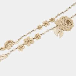 Pre Owned Chanel Faux Pearl Gold Tone Long Necklace