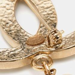 Chanel CC Faux Pearl Gold Tone Brooch
