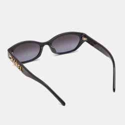 Chanel Black Logo Rectangle Gradient Sunglasses