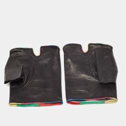 Pre Owned Chanel Multicolor PVC and Leather CC Fingerless Gloves Size 8