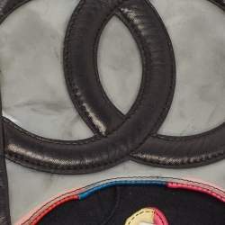 Pre Owned Chanel Multicolor PVC and Leather CC Fingerless Gloves Size 8