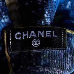 Chanel Multicolor Tweed Printed Silk Square Scarf