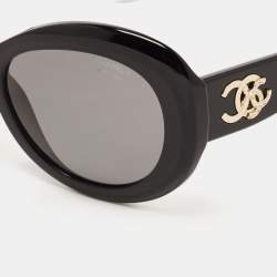 Chanel Black/Grey 5469-B CC Oval Sunglasses
