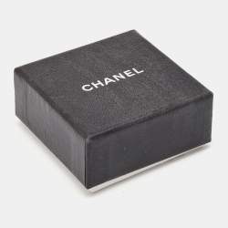 Pre Owned Chanel CC Bicolor Resin Gold Tone Ring Size 53