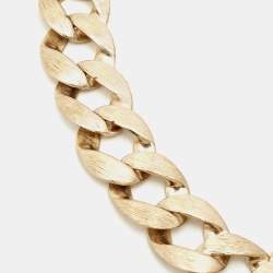 Pre Owned Chanel CC Enamel Floral Gold Tone Necklace