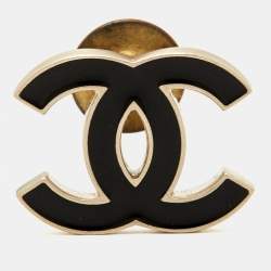 Pre Owned Chanel CC Enamel Gold Tone Pin/Brooch