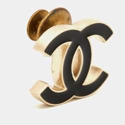 Pre Owned Chanel CC Enamel Gold Tone Pin/Brooch