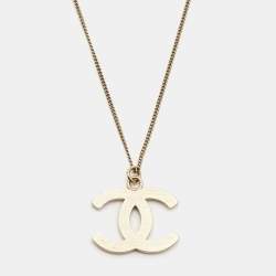 Pre Owned Chanel CC Crystals Gold Tone Necklace