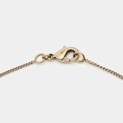 Pre Owned Chanel CC Crystals Gold Tone Necklace