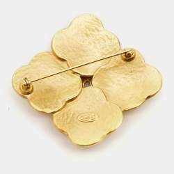 Chanel CC Vintage Gold Tone Brooch
