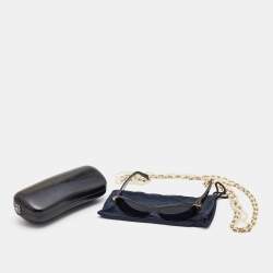 Pre Owned Chanel Black CC Pearl Necklace Sunglasses