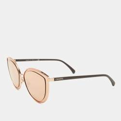 Chanel Rose Gold Tone/Pink Mirrored 4222 Cat-Eye Sunglasses Chanel