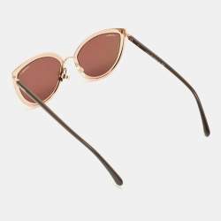 Chanel Rose Gold Tone/Pink Mirrored 4222 Cat-Eye Sunglasses
