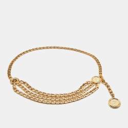 Chanel 31 Rue Cambon Gold Tone 3 Layer Chain Link Belt Chanel