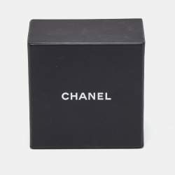 Pre Owned Chanel Gold Tone Large Faux pearl CC Stud Earrings