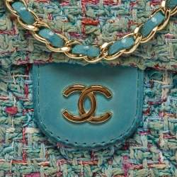Chanel Blue Quilted Tweed and Leather iPhone 12 Pro Classic Chain Case
