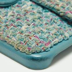 Chanel Blue Quilted Tweed and Leather iPhone 12 Pro Classic Chain Case