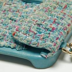 Chanel Blue Quilted Tweed and Leather iPhone 12 Pro Classic Chain Case