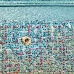 Chanel Blue Quilted Tweed and Leather iPhone 12 Pro Classic Chain Case