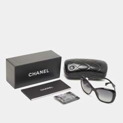 Chanel Black CC Pearl Polarized Sunglasses