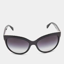 Chanel Black Pearl Embellished Gradient Butterfly Sunglasses